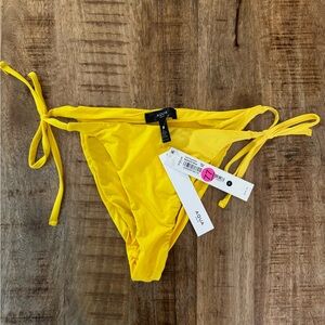 Aqua Swim Bright Yellow Bikini panty Bottom side ties size medium NWT